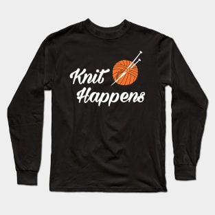 Knit happens (white) Long Sleeve T-Shirt